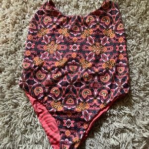 Reversible size large spaghetti strap halter bathing suit